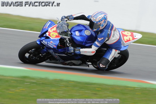 2009-05-09 Monza 3074 Superstock 600 - Free Practice - Andrzej Chmielewski - Yamaha YZF R6